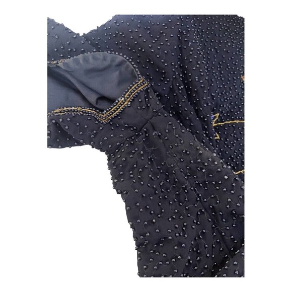 Vintage Creative Touch Blouse Sequin Beaded Star Party Rainbow Holiday - Picture 4 of 6